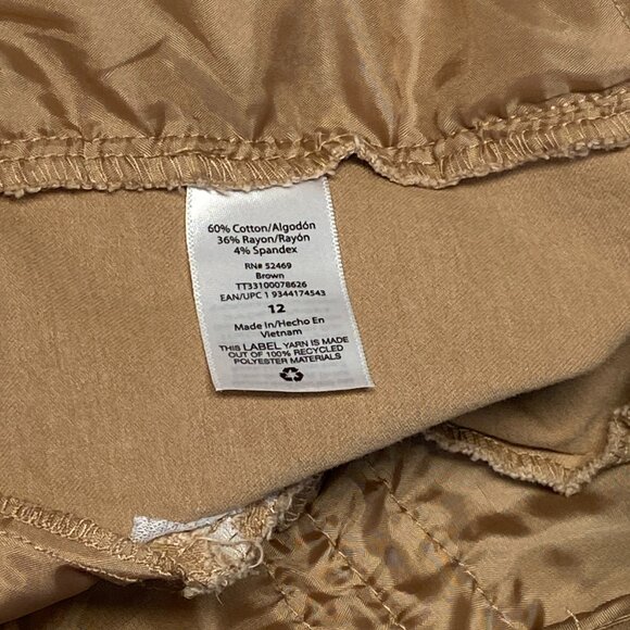 Time and Tru High Rise Stretch Straight Leg Ankle Dress Pants Slacks 12 Tan - Picture 12 of 13